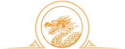 Orange logo with stylized text inside a circle and a horizontal line.