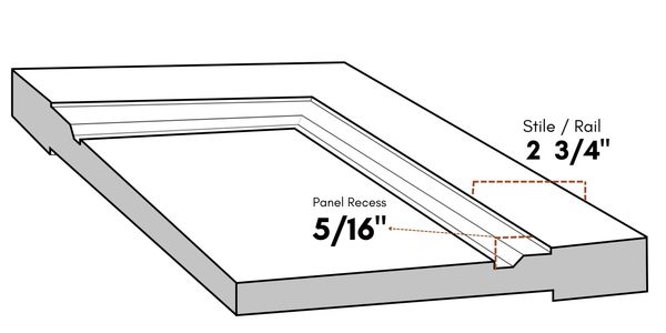 Z10 Beveled Shaker one-piece HDF cabinet door - Beveled edge + recessed panel