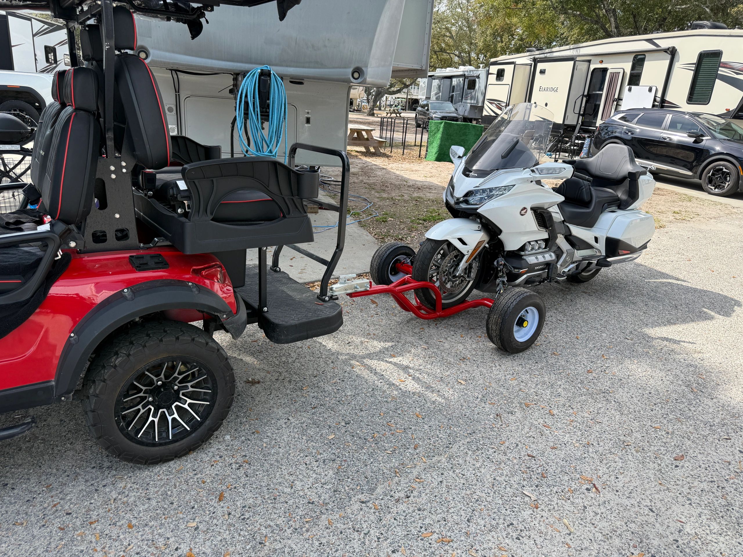 Happy Hauler –Perfect solution for campgrounds HOAs, with motorcycle riding restrictions 