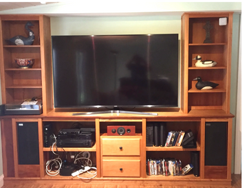 entertainment center, clear cherry