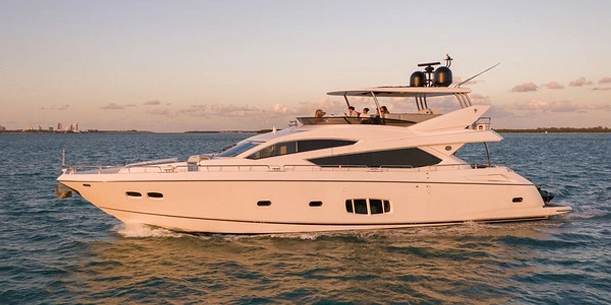 Best miami yacht charters for the best price. sunseeker yacht charter, beach boat rental miami party