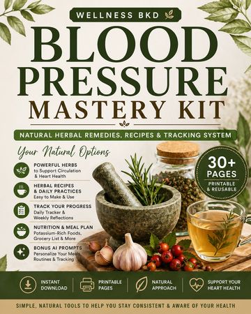Blood Pressure Mastery Kit with natural herbal remedies and tracking system.