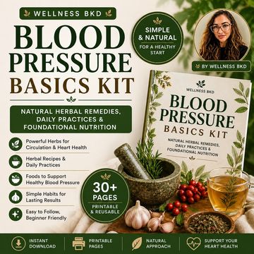 Blood Pressure Basics Kit with natural herbal remedies and daily practices.