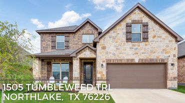 front elevation of 1505 Tumbleweed trl Northlake tx 76226 sold by sandy bolinger Realtor