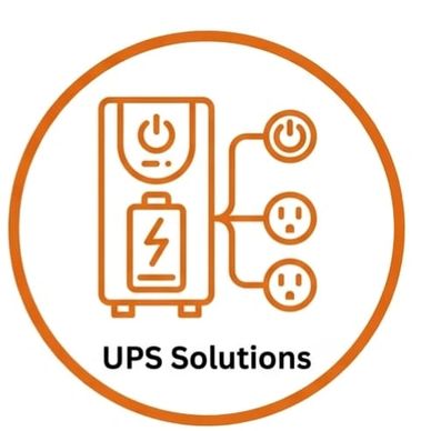 Icon of a UPS system with power outlets and battery symbol.
