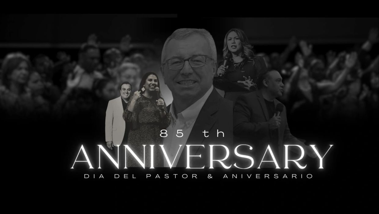 85th church anniversary with pastors speaking to a congregation.