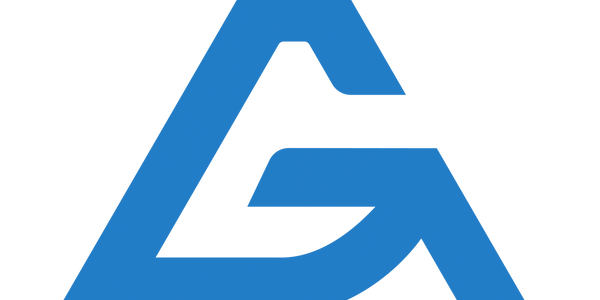 Blue stylized logo with letters 'A' and 'G' intertwined on a black background.