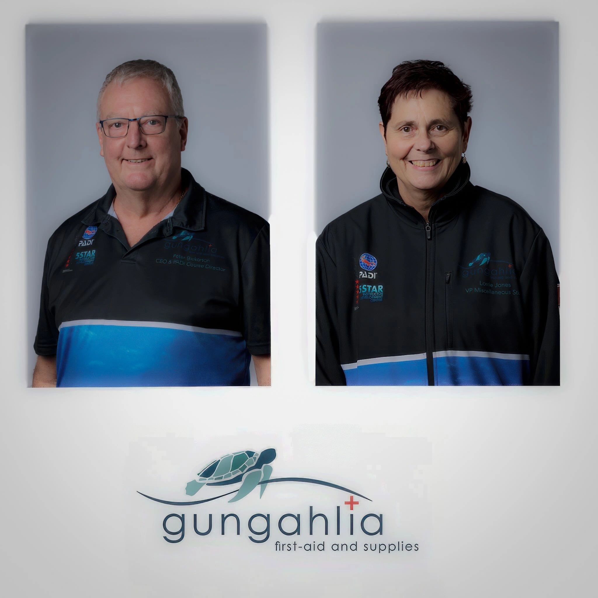 peter and Lorrie the trainers with our turtle logo for gungahlia