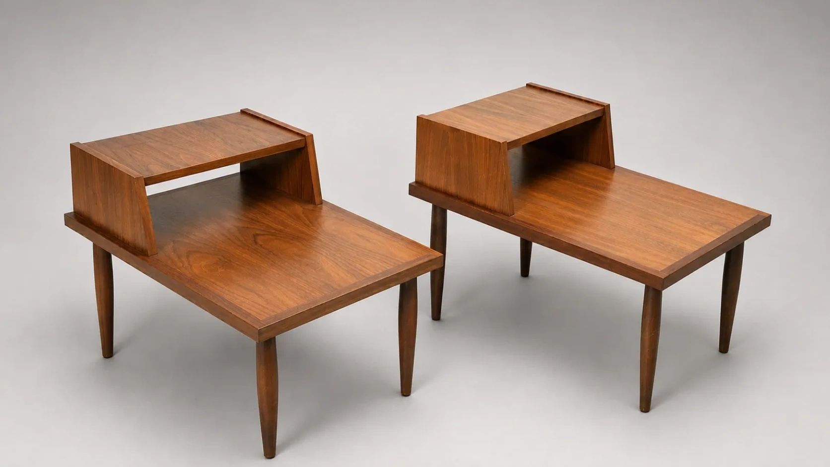 Walnut Step End Tables (pair)