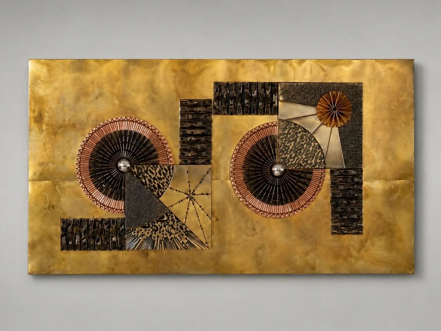 Stephen Chun Brutalist Abstract Wall Sculpture