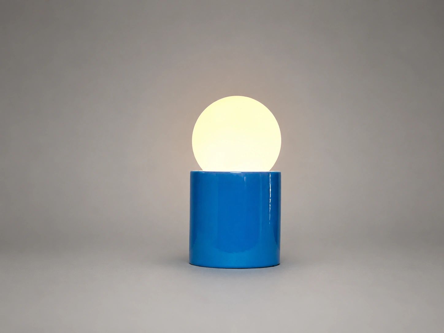 Italian Blue Ceramic Ball Lamp