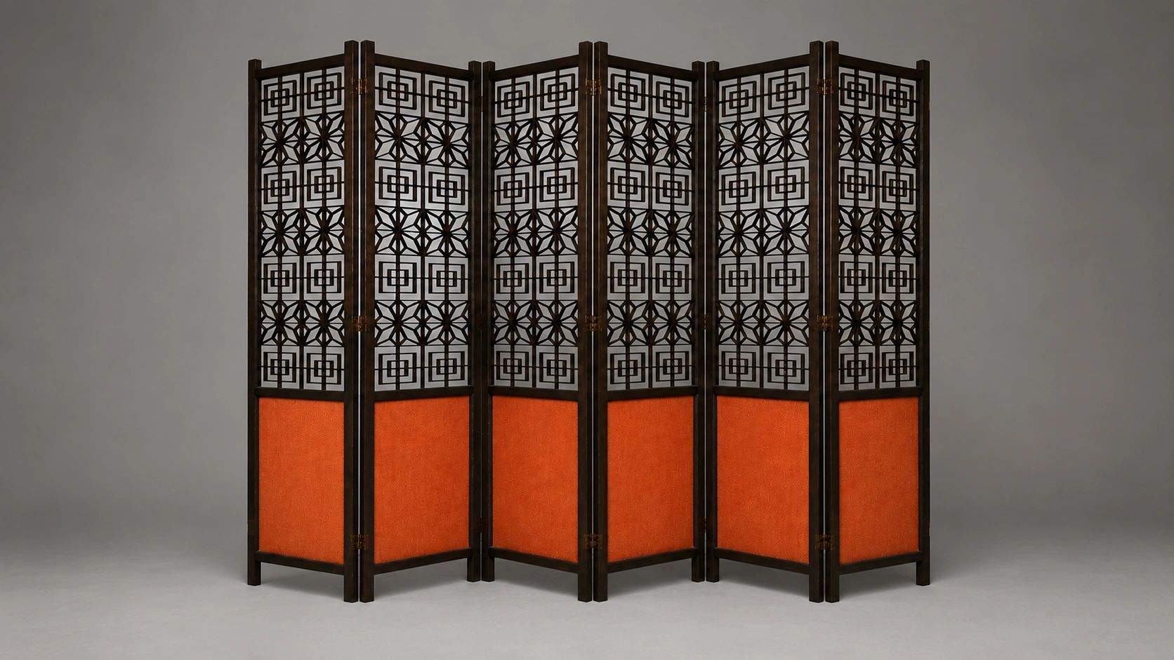 Six Panel Orange Room Divider