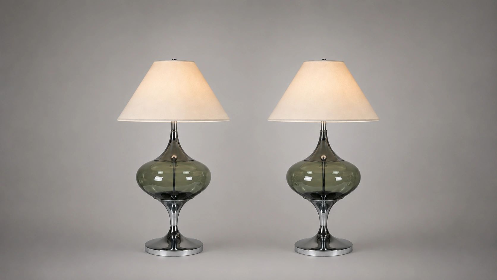Laurel Smoke Glass Table Lamps (pair)
