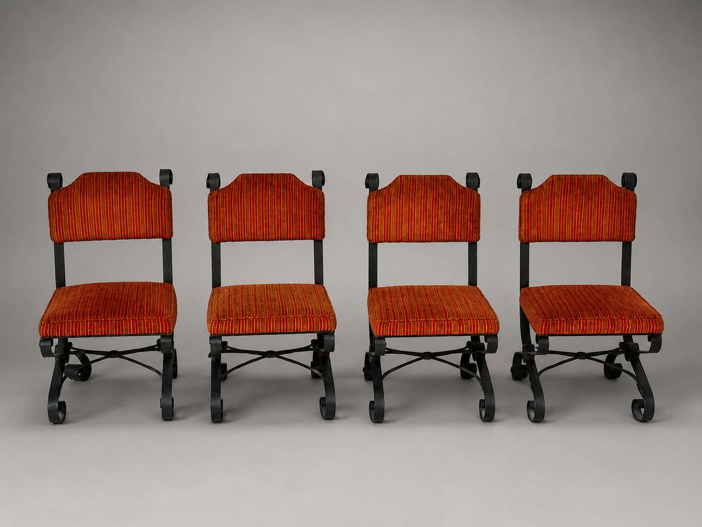 Spanish Revival Iron Dining Chairs (set of four)
