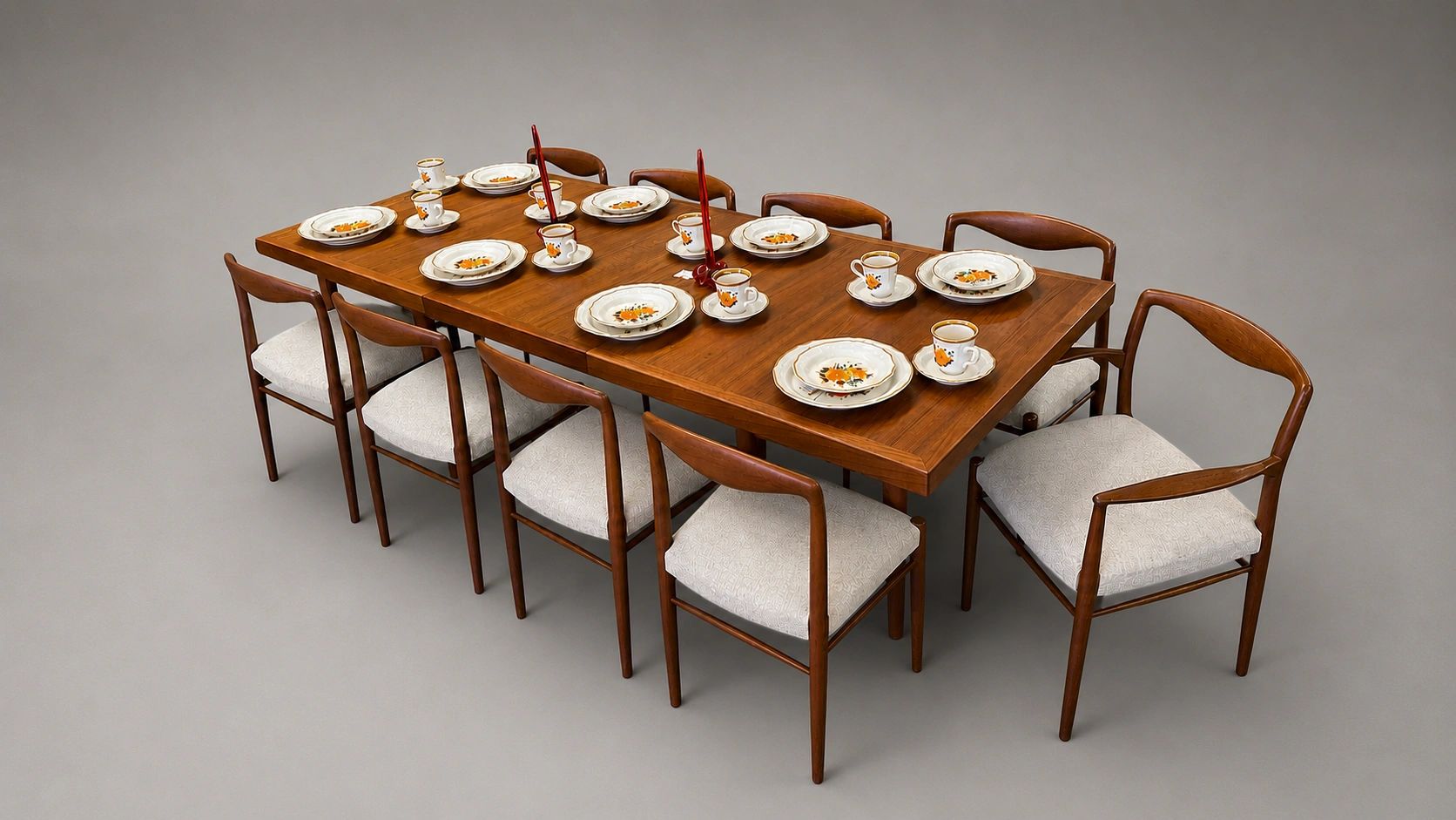 Kai Lyngfeldt-Larsen Dining Chairs & Nanna Ditzel Dining Table