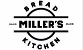 Logo of Miller's Bread Kitchen with bold text and bakery symbols.
