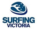Blue logo of Surfing Victoria with a stylized wave.