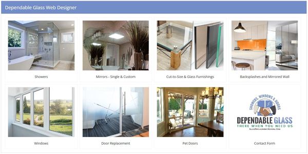 Dependable Glass, Showers, Windows & Doors Web Designer App