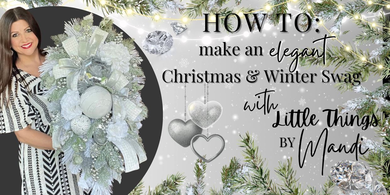 Photo of a how to elegant Christmas swag tutorial project that designer is selling in her Etsy shop
