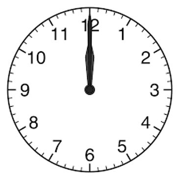 Clock showing 12:00.