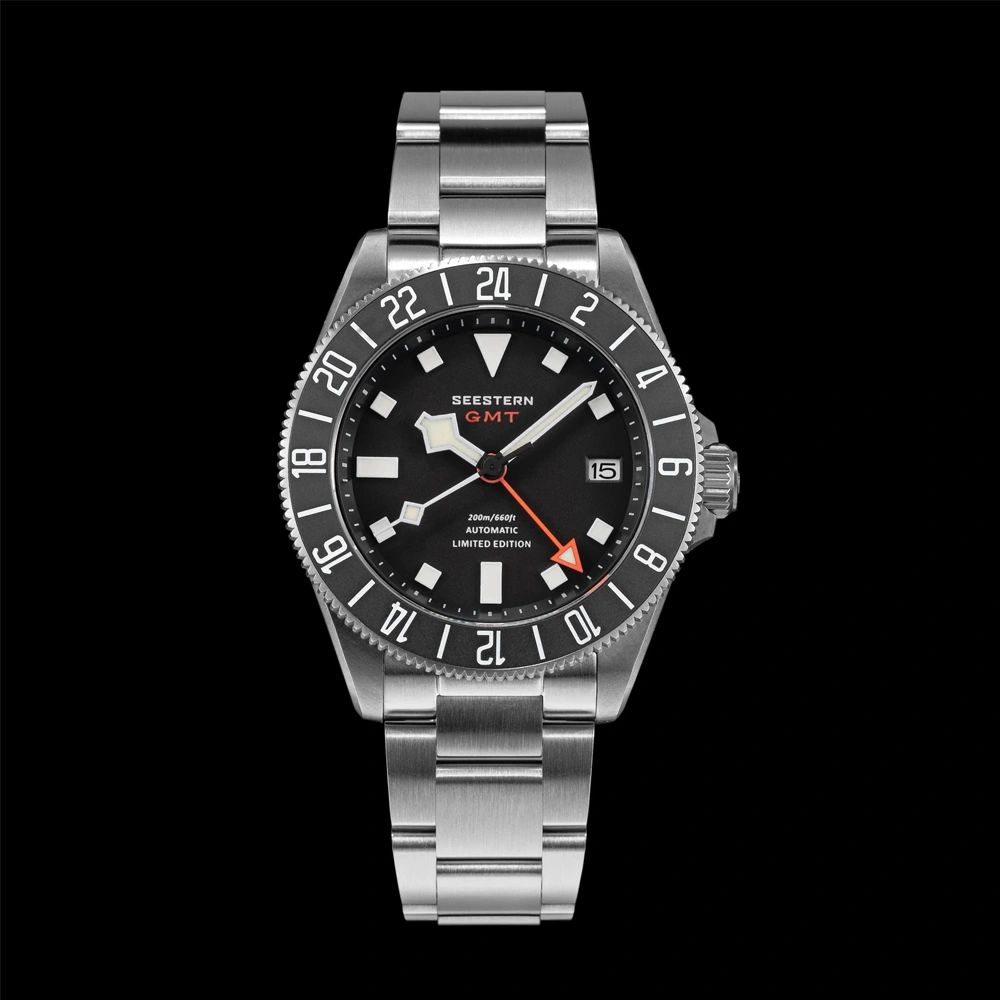 SEESTERN GMT S463自動巻き腕時計 黒 SEESTERN GMT S463自動巻き腕時計 黒 SEESTERN GMT S463自動巻き