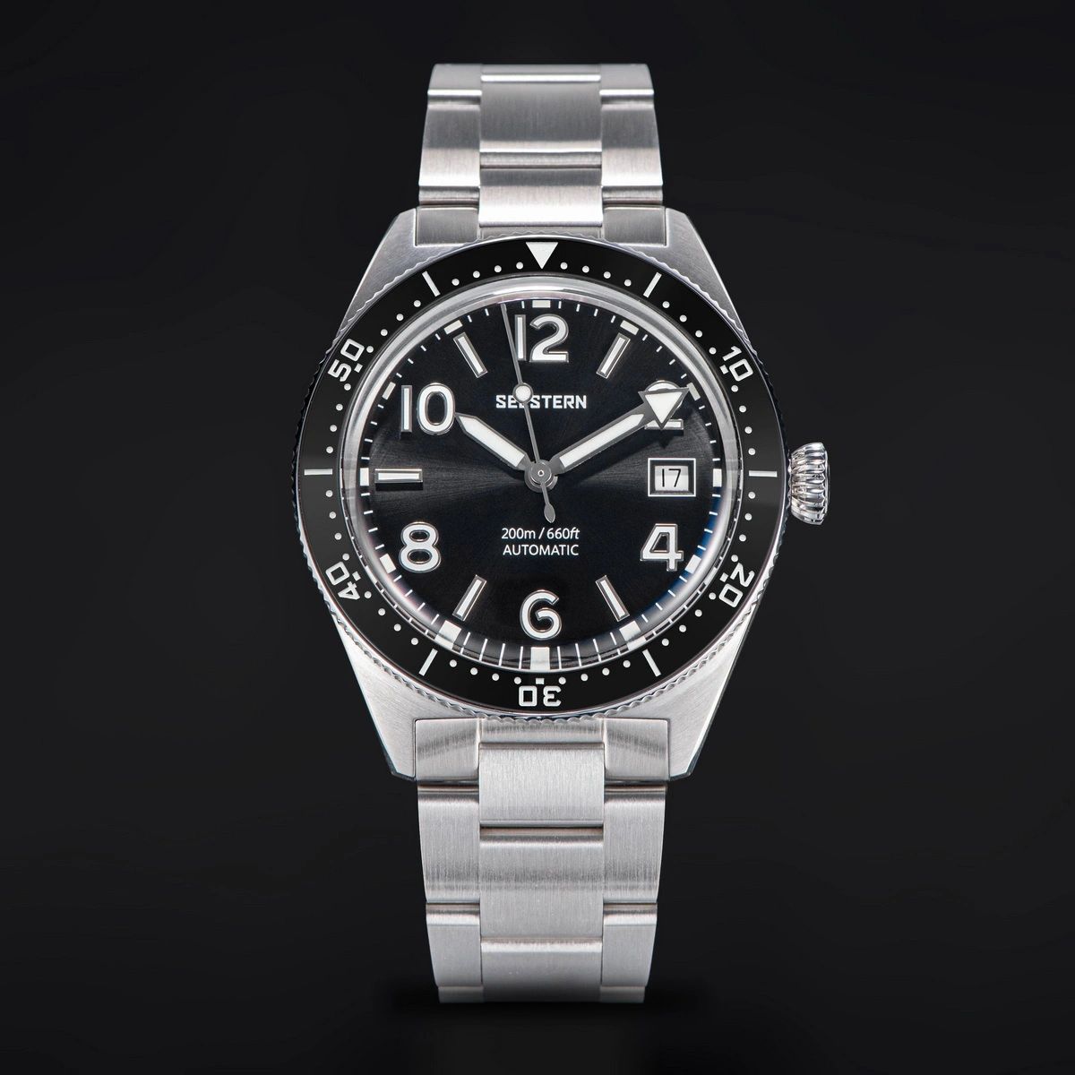 REFURBISHED Black Skin diver 40 mm stainless steel automatic