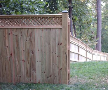 Solid Board Privacy with Lattice Top in Cedar