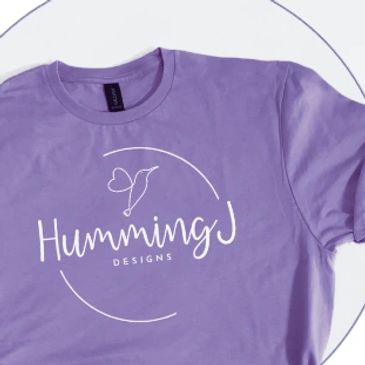 Humming J Designs Purple t shirt.