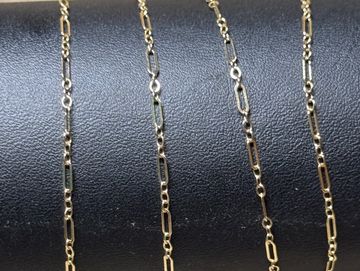 14k solid gold Figaro chain for permanent jewelry 