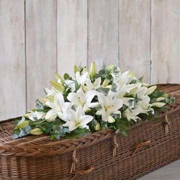 Lily Casket Spray - White