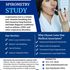 Spirometry study flyer explaining lung function testing for asthma, COPD, and other respiratory conc