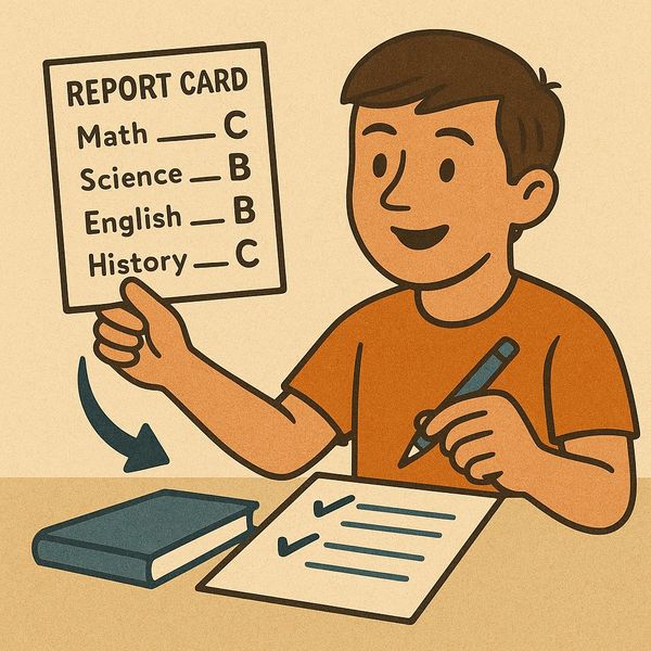 Creating a report card action plan with targeted homework