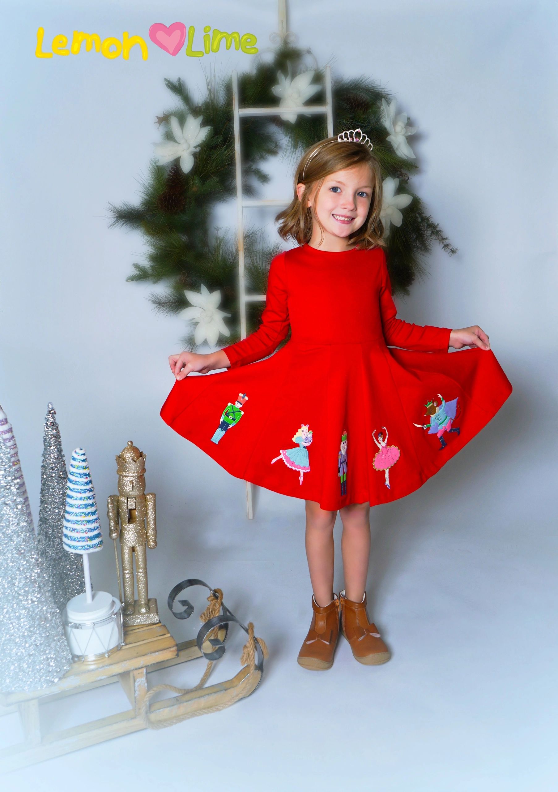 lemon loves lime christmas dress Girls