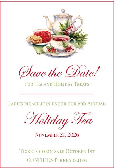 Elegant invitation for the 3rd Annual Holiday Tea on November 21, 2026.
