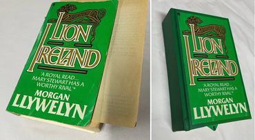 Before and after book restoration in Melbourne, showing expert rebinding and repair of a damaged boo