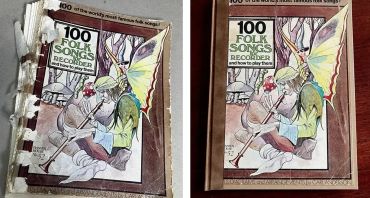 Book restoration with conservation the cover and making new harcover