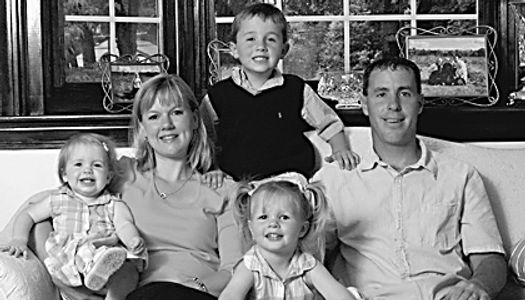 Our Family back in 2003. Black & white photo of the 5 of us.