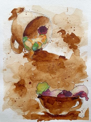 Coffee and Watercolor Painting