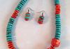 Turquoise and Coral Necklace Set $80.00