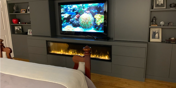 flat-screen television in a bedroom