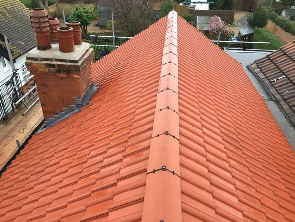 A newly applied roof to a house