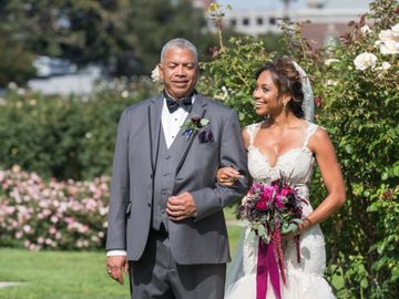 Philadelphia father of the bride Father and Bride walking down the the aisle beautiful bride handsom