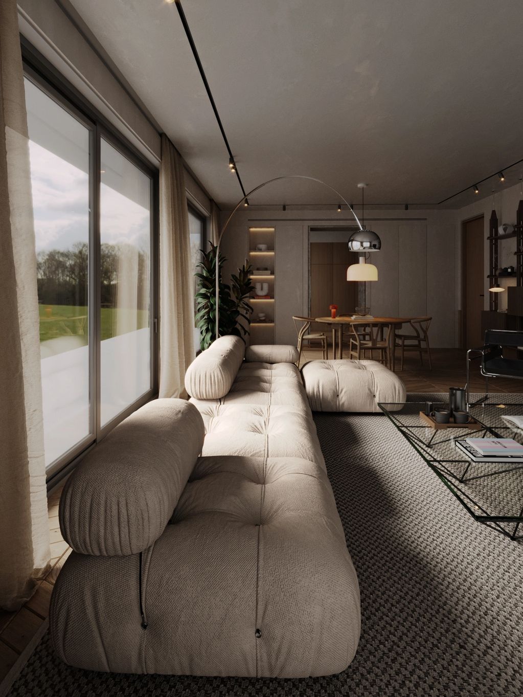 living room + kitchen