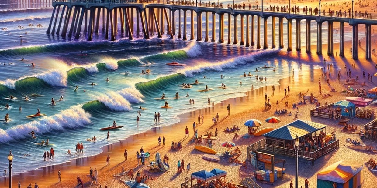 Huntington Beach pier painting