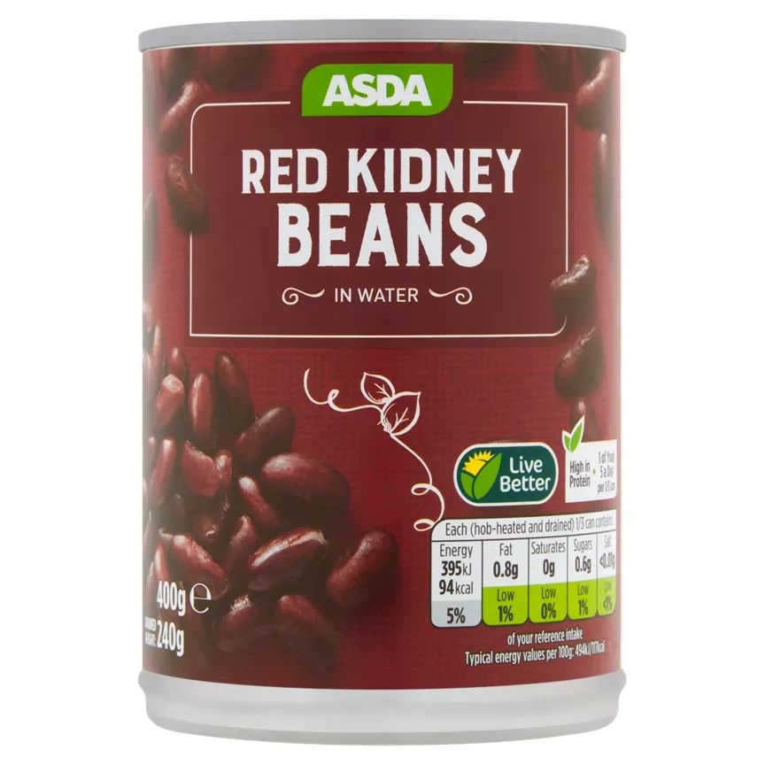 ASDA Red Kidney Beans in Water 400g £0.50
