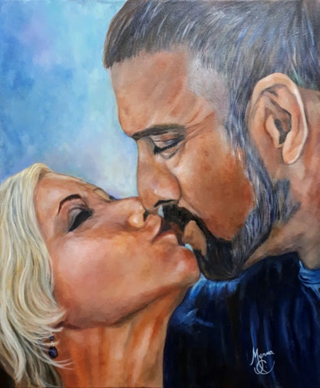 “The Kiss”
2019
Acrylic on canvas / Acrílico sobre tela
50 x 60
Commissioned portrait / Retrato en c