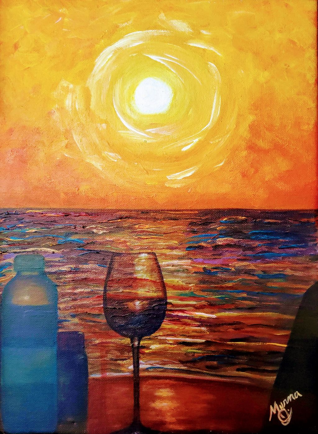 Atardecer en una copa / Sunset in a wineglass
2015
Acrylic on canvas / Acrílico sobre tela
30 x 40
