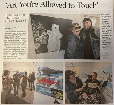 Page 2 of the Peterborough Examiner article.  Three photos plus more info about the exhibit.