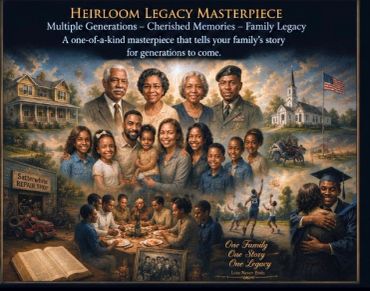 A multigenerational African American family portrait depicting legacy and cherished memories.
