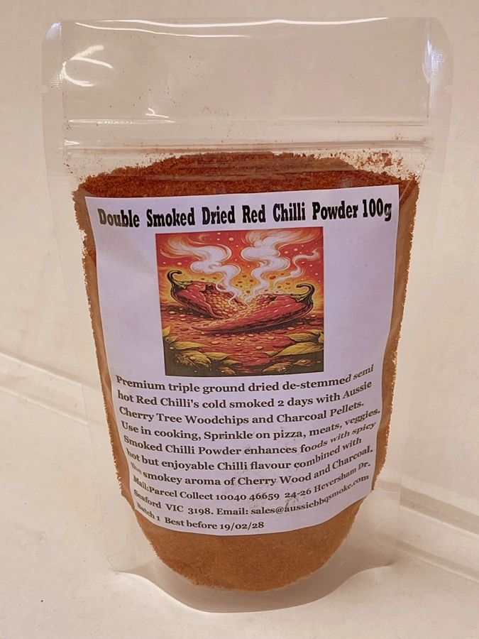 Double Smoked RED CHILLI POWDER 100g. Smoked 2 days on Cherry wood and ...